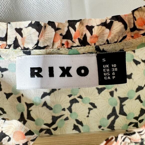 Rixo Danica Ruffled Printed Cotton Floral Blouse Size Small US 6 - Picture 4 of 13